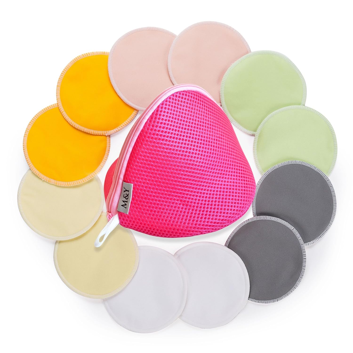 Nursing Pads Organic Bamboo 12 Pack 2 Sizes Absorbent Washable Leak