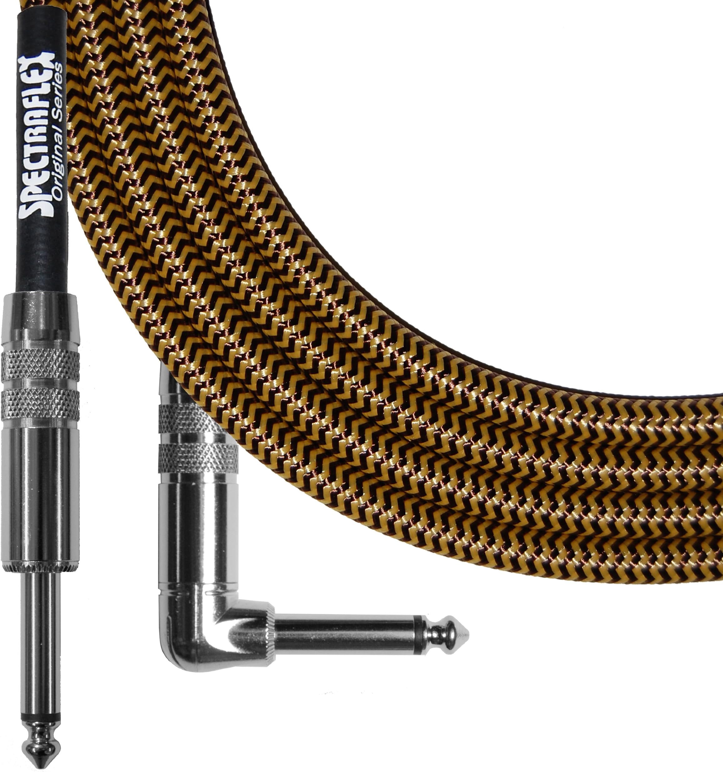 Spectraflex Original Series Right Angle Instrument Cable, 14 Foot, Tweed