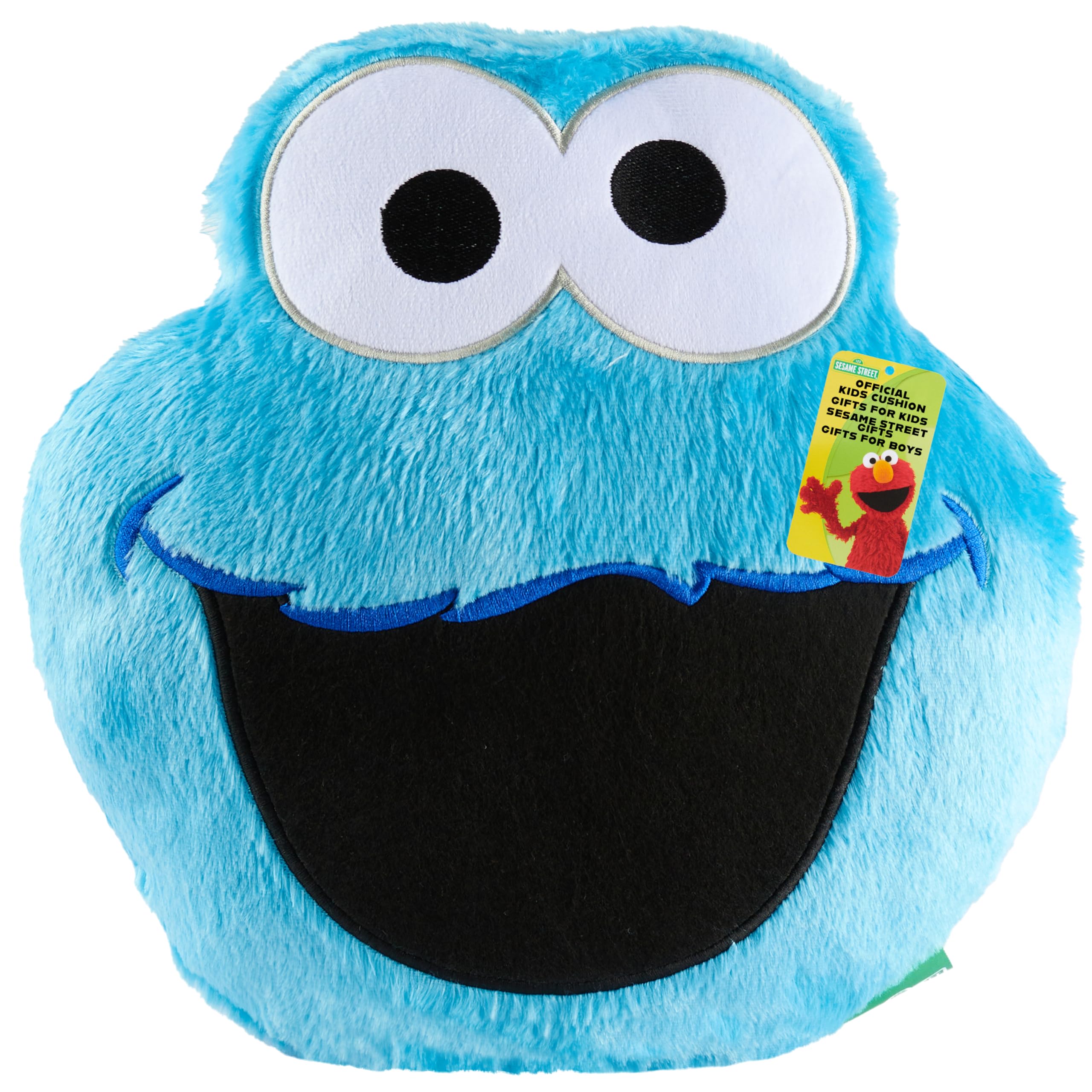 Get Trend Sesame Street Cookie Monster 3D Plush Cushion for Sofa & Bed, Cute Hugging & Cuddle Cushion for Kids & Toddlers, Bedroom Plushie Kids Gifts (Blue Cookie Monster, L31.5 x W31) — image 1
