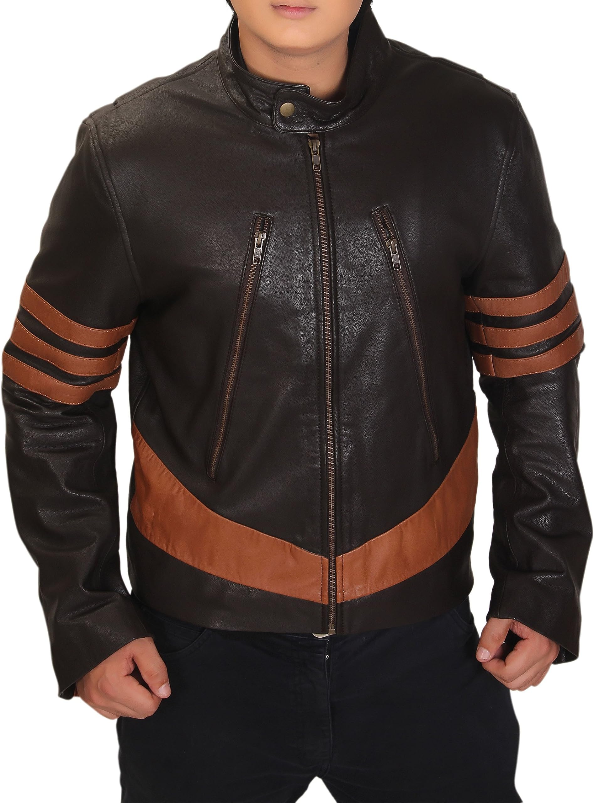 X-Men Wolverine Logans XO Replica Real Leather Jacket (Large) Dark Brown