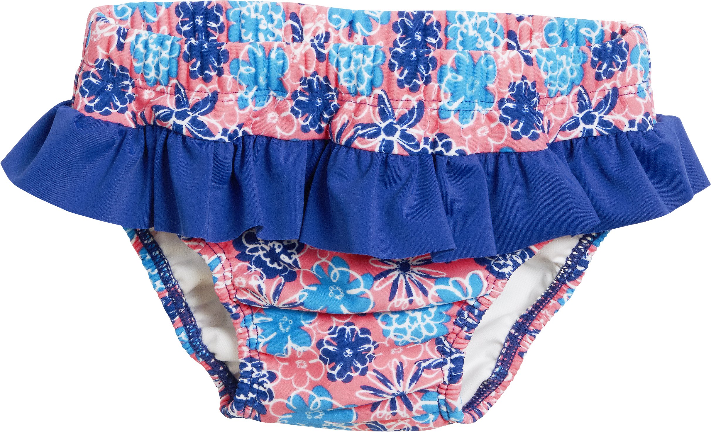 Playshoes Baby Girls Sun Protection Swim Diaper Flowers Swim Nappie, Multicoloured (Salmon), 3-6 Months (Manufacturer Size:62/68)