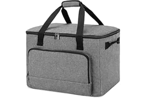 LUXJA Large Carrying Bag Compatible with Ninja Foodi Possible Cooker Pro, Carrying Case with Hard Bottom Pad Compatible with Ninja 8.5 Qt Multicooker, Gray