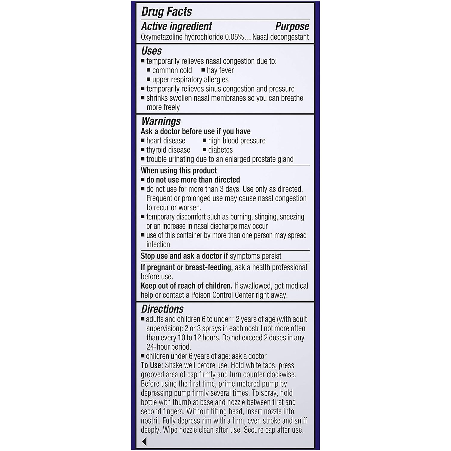 Afrin Nasal Spray No Drip Extra Moisturizing Pump Mist, .5 oz : Grocery & Gourmet Food