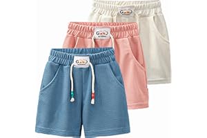 Little Boys Girls Shorts 3 Pack Lightweight Athletic Running Short Toddler Kids Outdoor Summer Active Pant 1-11Years