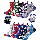 Haysandy 10 Pairs Funny Baseball Socks for Men Novelty Cotton Ankle Sock Bulk Baseball Team Gift for Coach Sport Lover Player