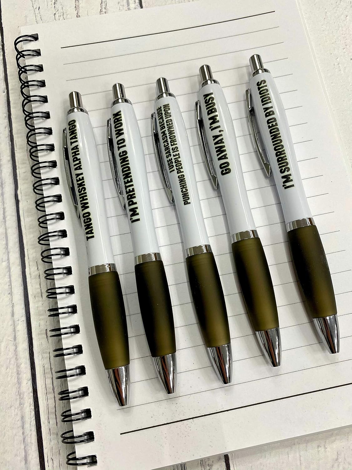 Filthy Sentiments 5 Pack of Ballpoint Pens, Funny Pen Set For Colleagues, Funky Stationery Quirky Gift - Image 4