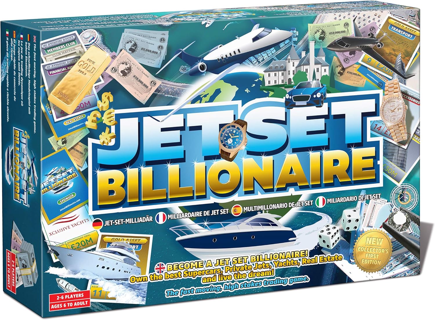 Jet Set Billionaire Board Game By Football Billionaire Board Games, Gold