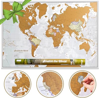 Maps International Scratch The World Travel Map X-Large 84x59 cm Gift Tube