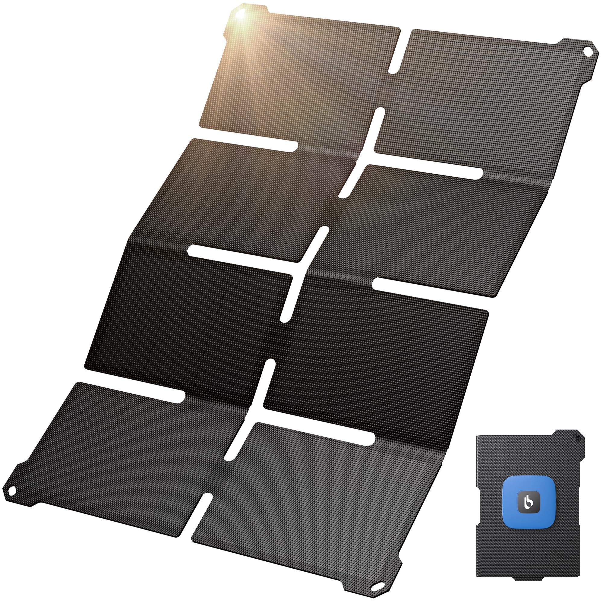[Upgraded] BigBlue Ultra-Light Portable 25W Solar Panel Charger with USB-A and USB-C Ports, 0.84 lbs Pocket-Size IP68 Waterproof, Folded Solar Panel Compatible with Cellphone,Power Bank,Camping Light