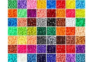 Libima 56000 Pcs 56 Bags Fuse Beads Bulk for Kids Art and Crafts 5 mm Assorted Iron Beads Set Multicolored for Birthday Gift Bracelet Making Accessories