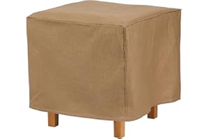 Duck Covers Essential Water-Resistant 22 Inch Square Patio Ottoman/Side Table Cover, Outdoor Ottoman Cover