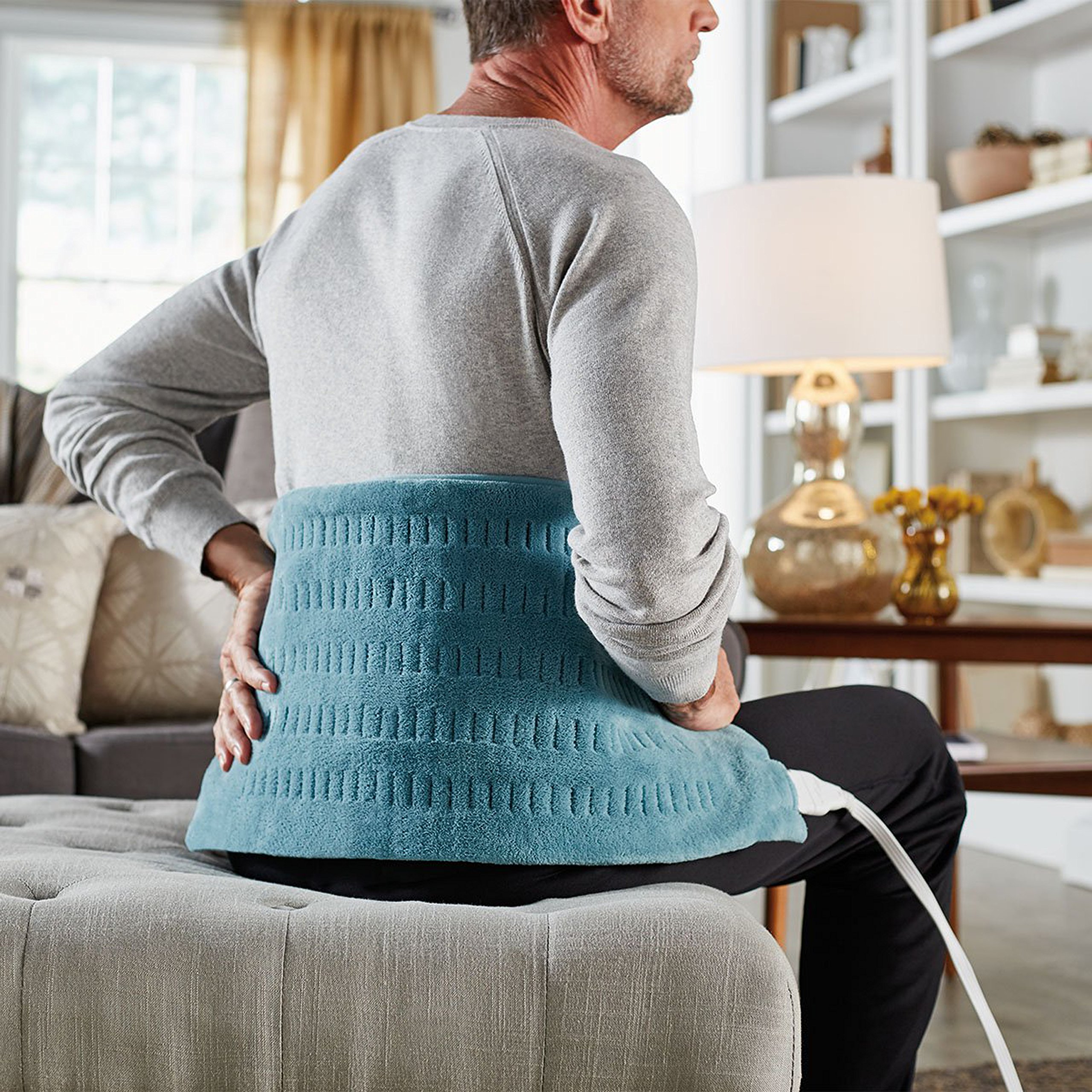 Sunbeam KingSize MicroPlush/Soft Touch Electric Heating Pad with Digital LED Controller, 4 Heat