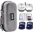 ProCase Insulin Cooler Travel Case with Thermometer Temperature Display, TSA Approved Refrigerated Diabetic Supplies Organizer Bag with 2 Reusable Ice Packs, Cold Diabetes Pen Medicine Storage -Grey