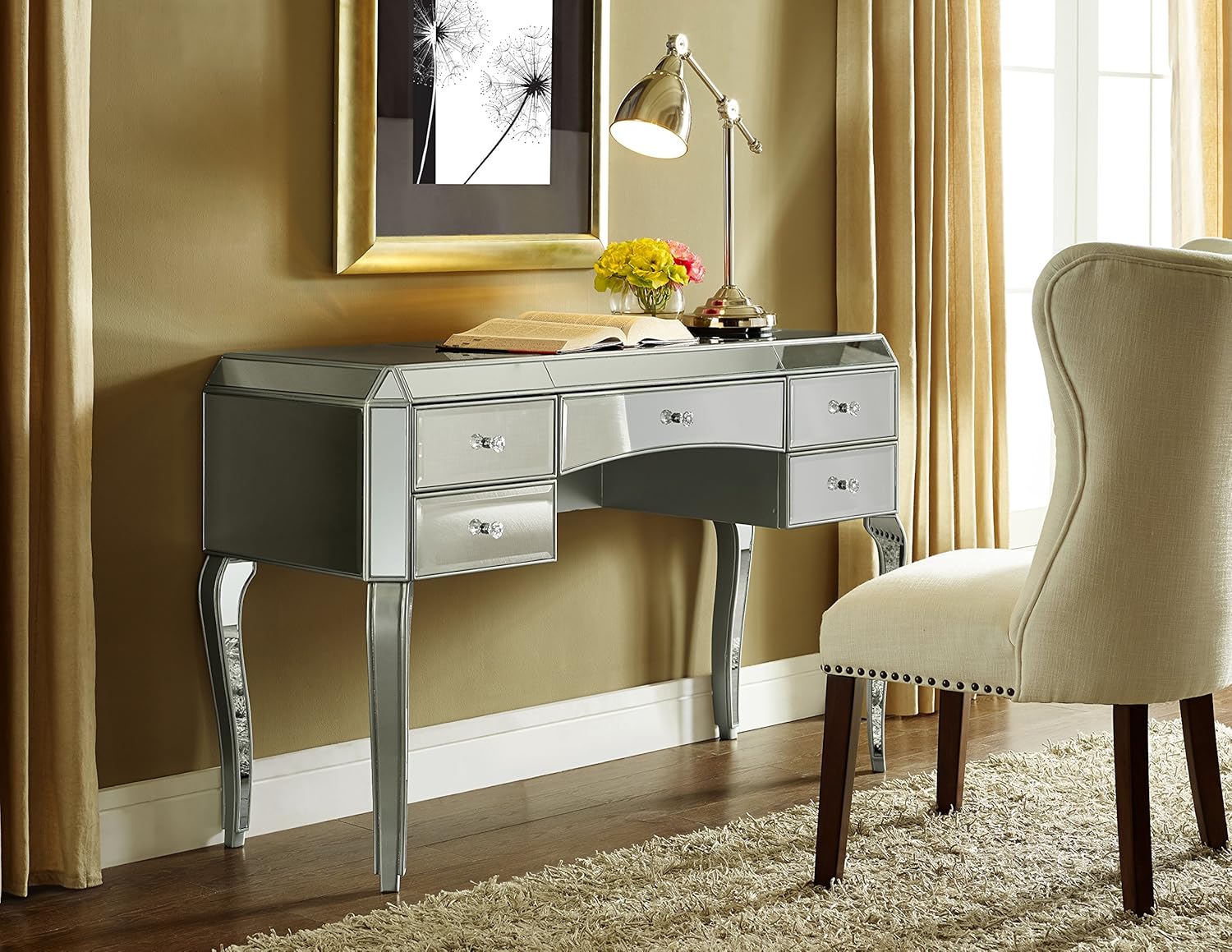 Best mirrored writing desk with drawers Your House