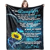 Givetoyou Gift for My Daughter Blanket from Mom as Birthday Present I Love You Letter to Her, Ultra-Soft Flannel Fleece Light Weight Bed Throw (60x50'', Daughter Gift)