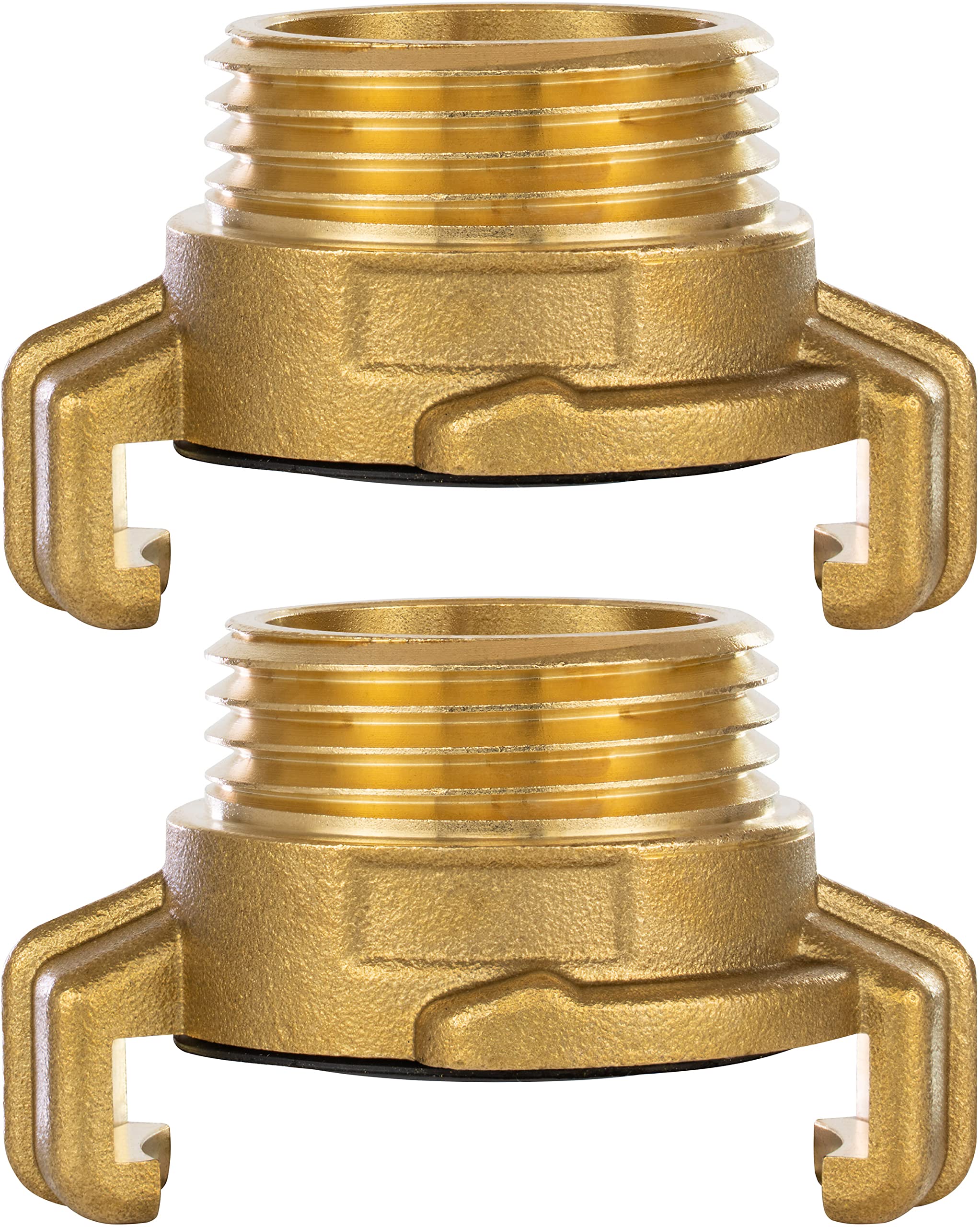 Poppstar 2X Brass Quick Coupling 1 inch External Thread (G 1" Thread on Claw Connector)
