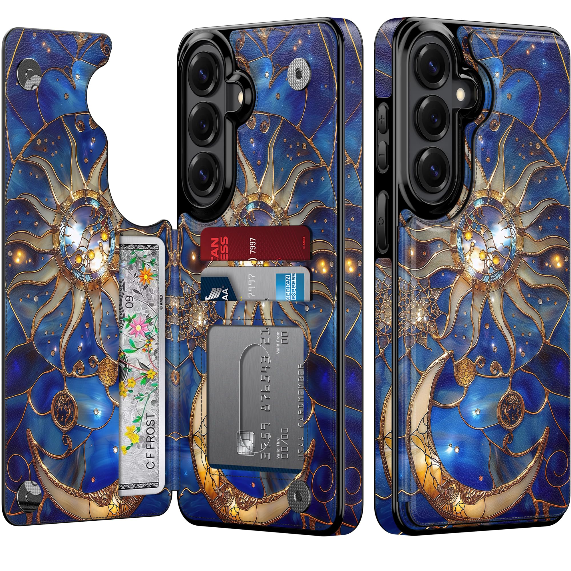 Goodon for Samsung Galaxy S26 Wallet Case with Card Holder,RFID-Blocking,Aesthetic Vintage Floral Girly Shell,Trendy Unique Cool Retro Protective Phone Cover for Women Girls - Whimsical Collage