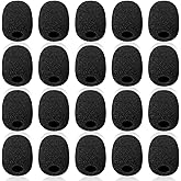 20 Pcs Microphone Covers Foam High Density Headset Mic Foam Cover High Density Lapel Headset Microphone Windscreen