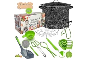 SUPA ANT Canning Pot with Rack and full Set + ½ Pint ladle Measuring Cups - Supplies Kit for Beginner, Food Grade Stainless Steel Accessories Starter