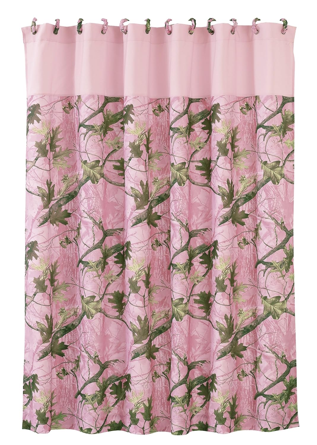 Hiend Accents Oak Camo Shower Curtain Pink Amazon In Home Kitchen