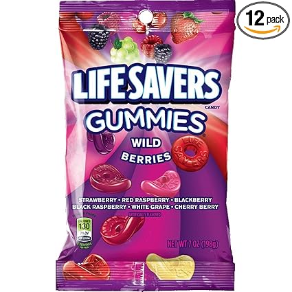 Amazon Com Life Savers Wild Berry Gummies Candy Bag 7 Ounce Pack Of 12 Gummy Candy Grocery Gourmet Food