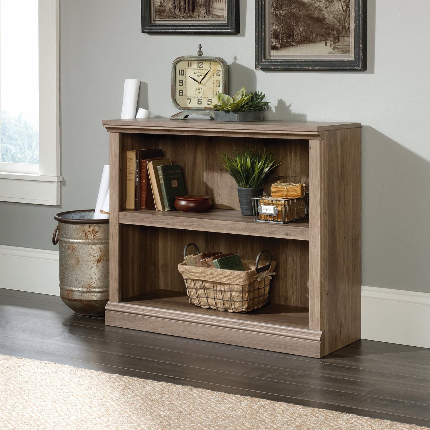 Sauder 2-Shelf Bookcase, Select Cherry finish: Furniture & Decor