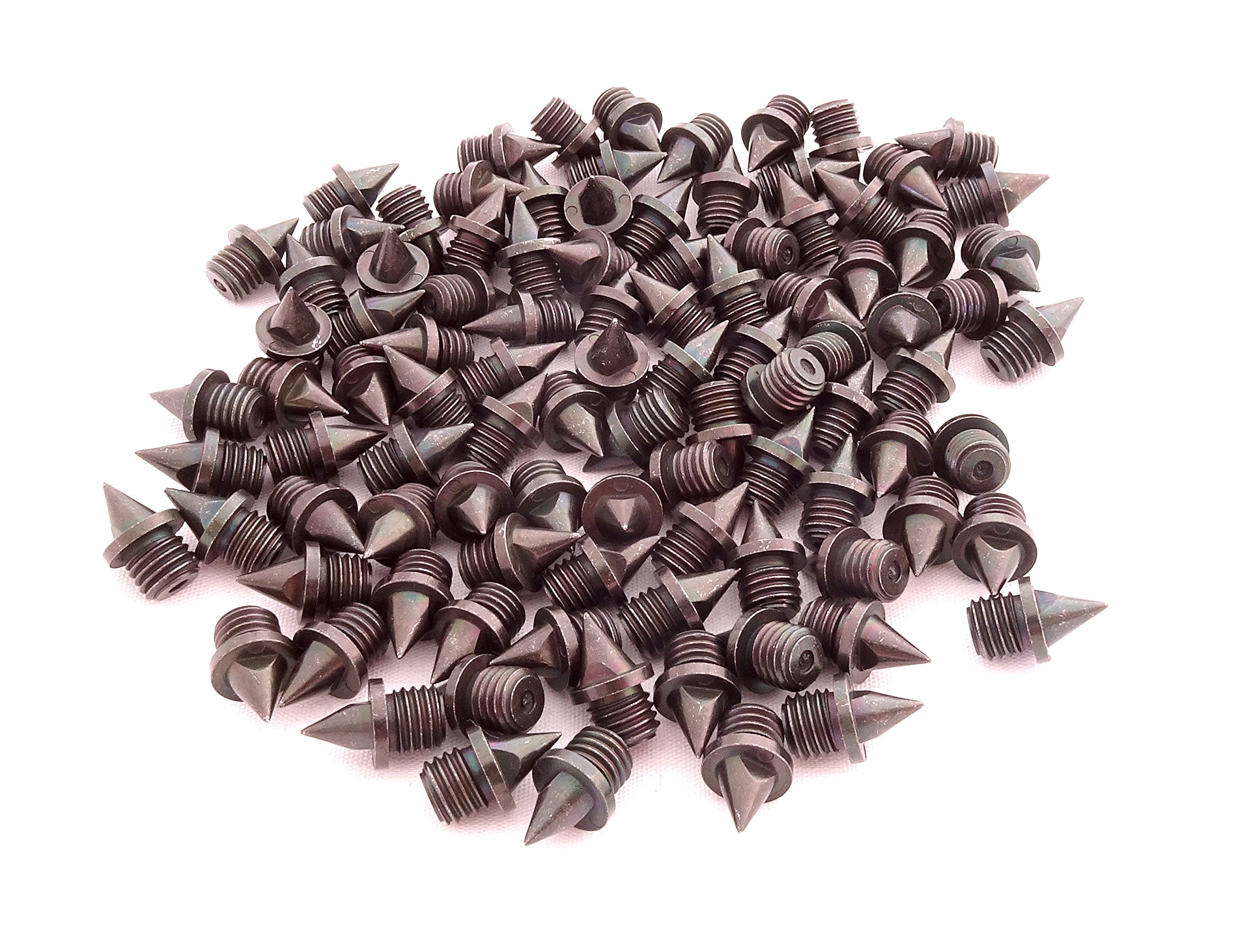 100x Stainless Steel Track and Cross Country Spikes (black, 6mm)