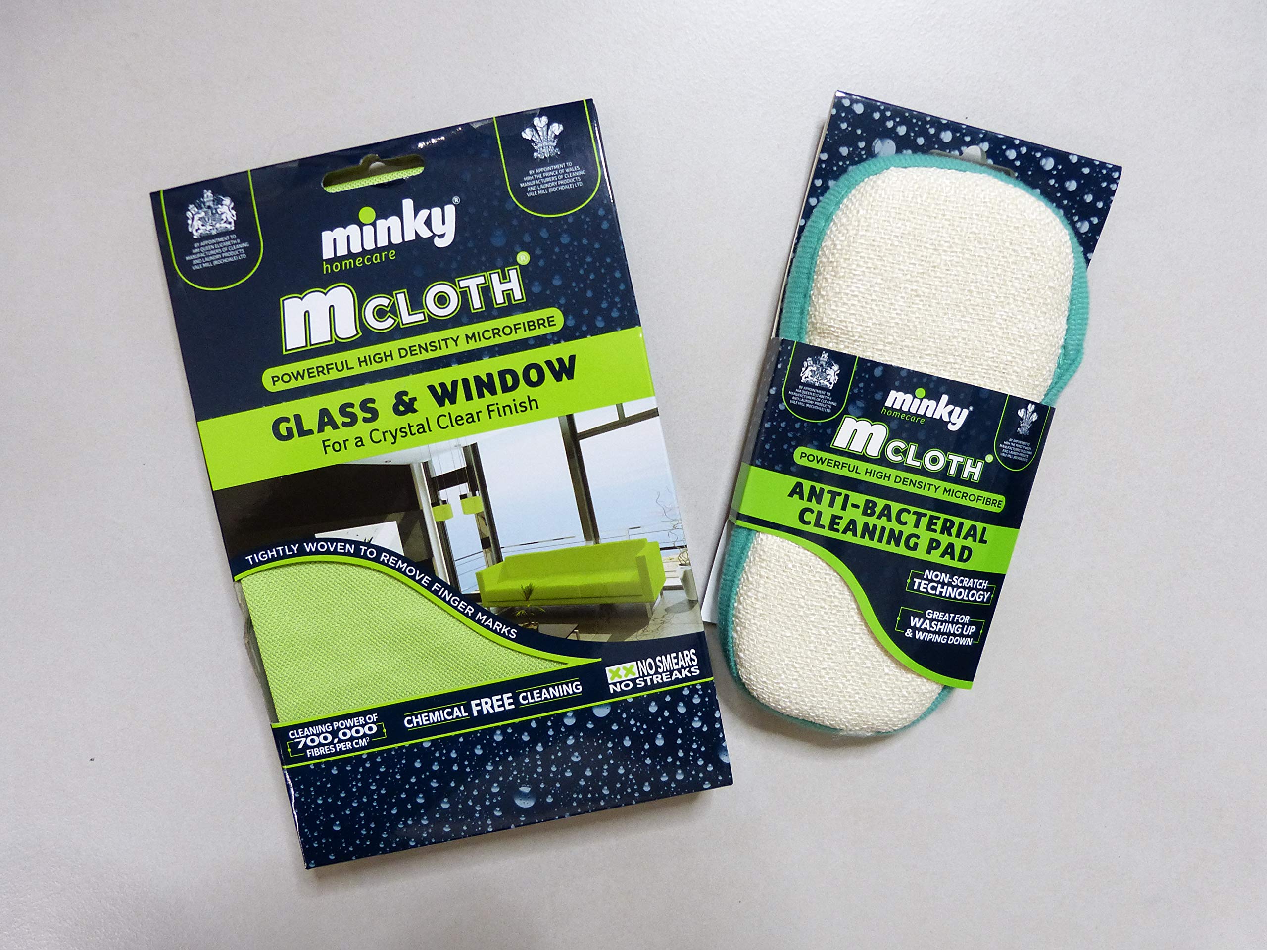 AWEHIRU Bundle - Minky M Cloth Glass & Window Microfibre Cloths + Anti Bacterial Cleaning Pad - Mrs Hinch