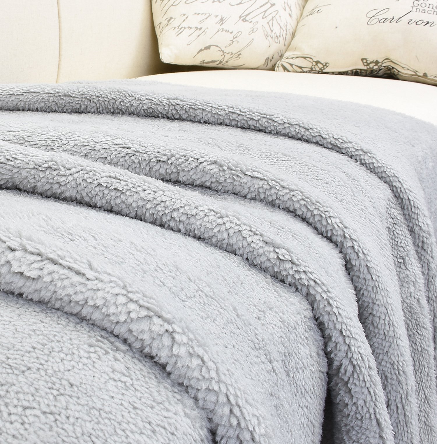 Fleece Blanket,Premium Reversible Super Soft Couch Knit Sherpa Throws All Season Gift Blanket 50\