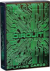 Circuit Neon Green Playing Cards with Free Card