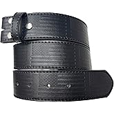 BC Belts Leather Belt Strap with American Flag Embossed Pattern 1.5" Wide with Snaps - USA Patriotic Stars and Stripes