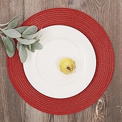 SHACOS Round Braided Placemats Set of 8 Washable 15