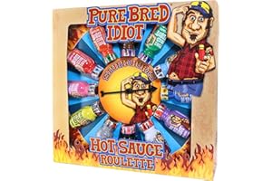 ASS KICKIN' Pure Bred Idiot - Hot Sauce Roulette Game - 12-0.75 Ounce Bottles Hot Sauce Gift Set - Perfect Premium Gourmet Gag Gifts for Men - Spicy Challenge Hot Sauce Sampler