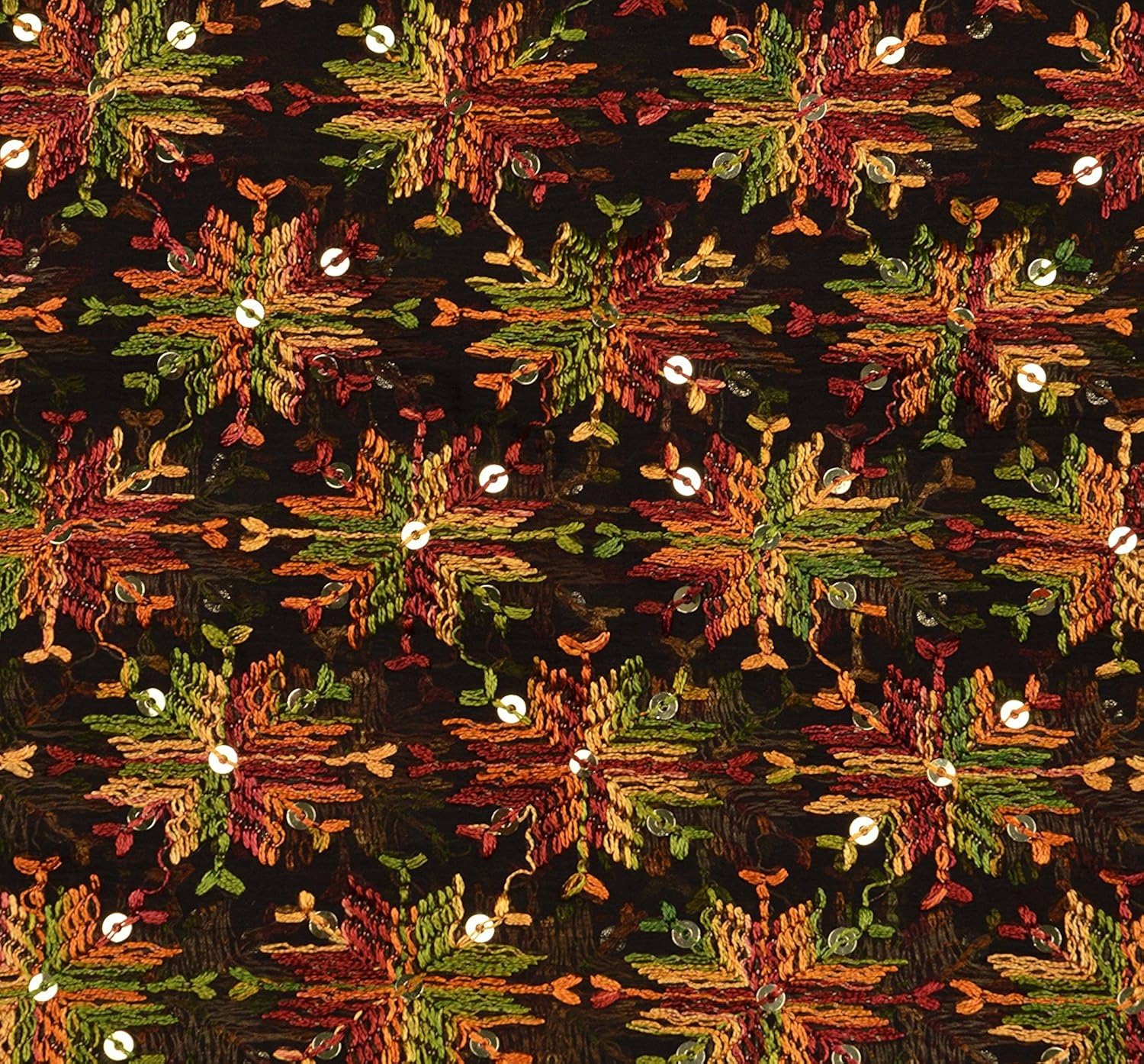 phulkari dupatta women's chiffon hand embroidered dupatta (black_free size)