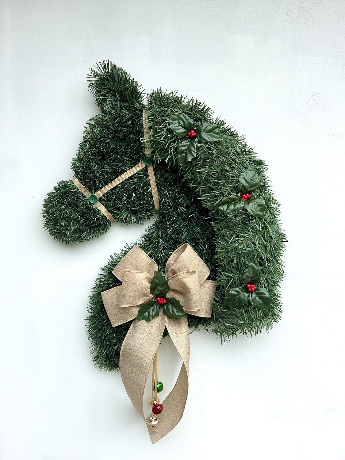 Horse Head Christmas Wreath Handmade