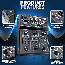 Pyle Professional Wireless DJ Audio Mixer
