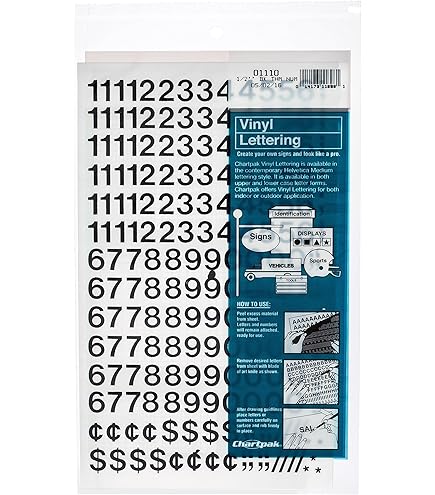 Amazon.com: Chartpak Vinyl Helvetica Style Letters Letter & Number