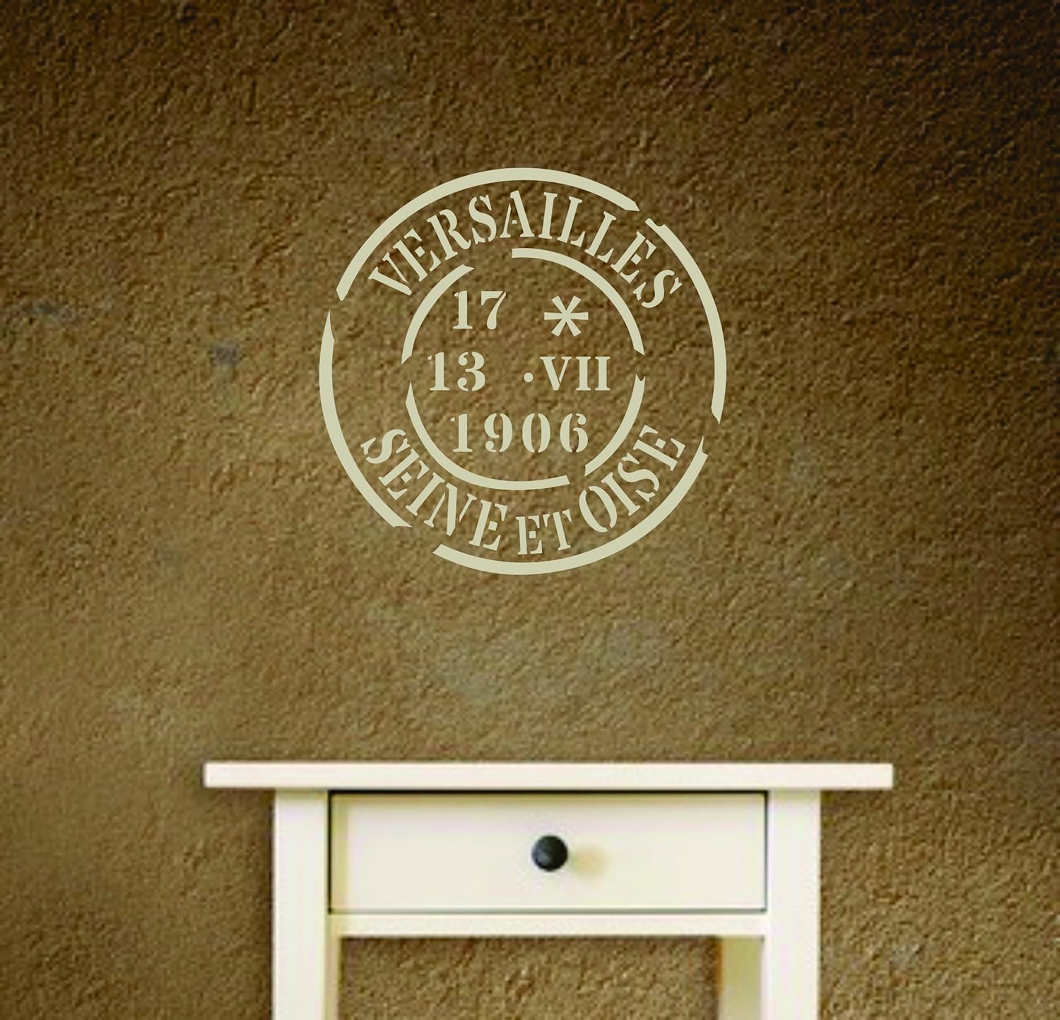 Paris Postmark Stencil - 21.5 x 21.5cm (L) - Reusable Vintage French Themed Word Wall Stencil Template, Large - Image 4