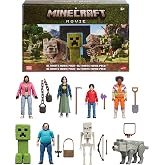 Mattel Minecraft Ultimate Movie Pack with 8 Action Figures &amp; 8 Accessories Including 4-inch Steve &amp; Creeper, Collectible Toy Set