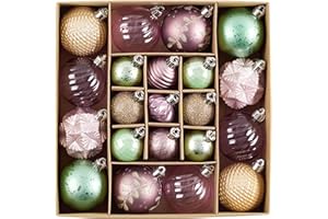DECOR BY HANNAH DecorbyHannah Spring Tree Ornaments Decorations,21ct Green Pink Spring Easter Vase Bowl Filler for Table Decor, Shatterproof Decorative Ball for Home, Office, Classroom,Party