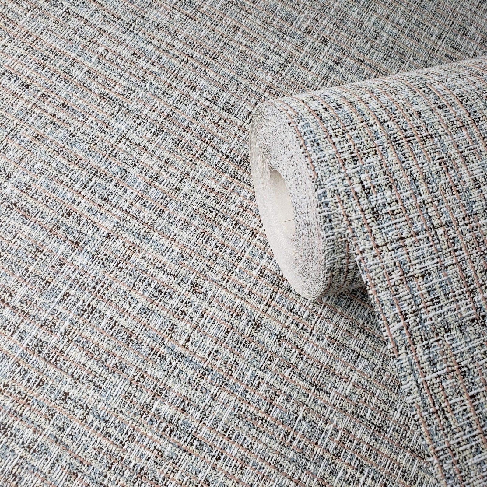 86 sq.ft Rolls Slavyanski Modern Vinyl Wallpaper White Grey Orange Beige Blue Green Plain Faux Cloth Textile Stria Lines coverings Textured Long 50 feet roll wallcoverings Wall Textures Embossed