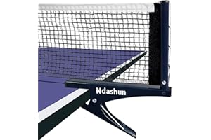 Ndashun Premium Ping Pong Net with Clamps, Collapsible Table Tennis Net and Post Set, Spring Activated Clip, Tension Adjustable Mesh, Portable and Easy Setup (Navy)