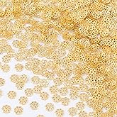 ANCIRS 600pcs 7mm Spacer Beads Caps for Jewelry Making, Metal Flower Bead Caps for Bracelet Necklace- Gold