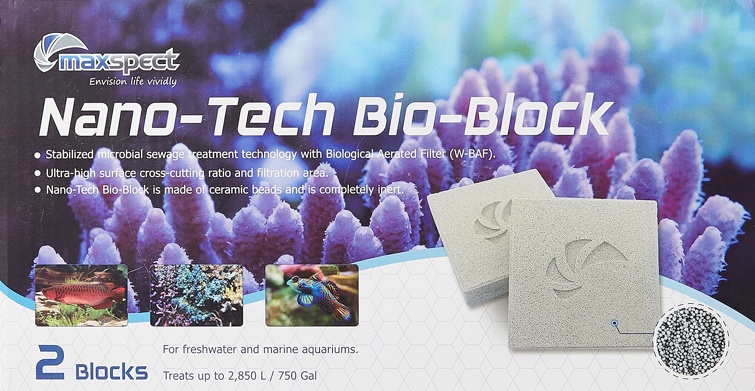 Maxspect Nano Tech Bio Block 2PZ Bio Blocks x Sump Filter Aquarium Marine Dolce