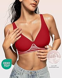 OEAK Womens Deep V Bras Wireless Comfortable Bra