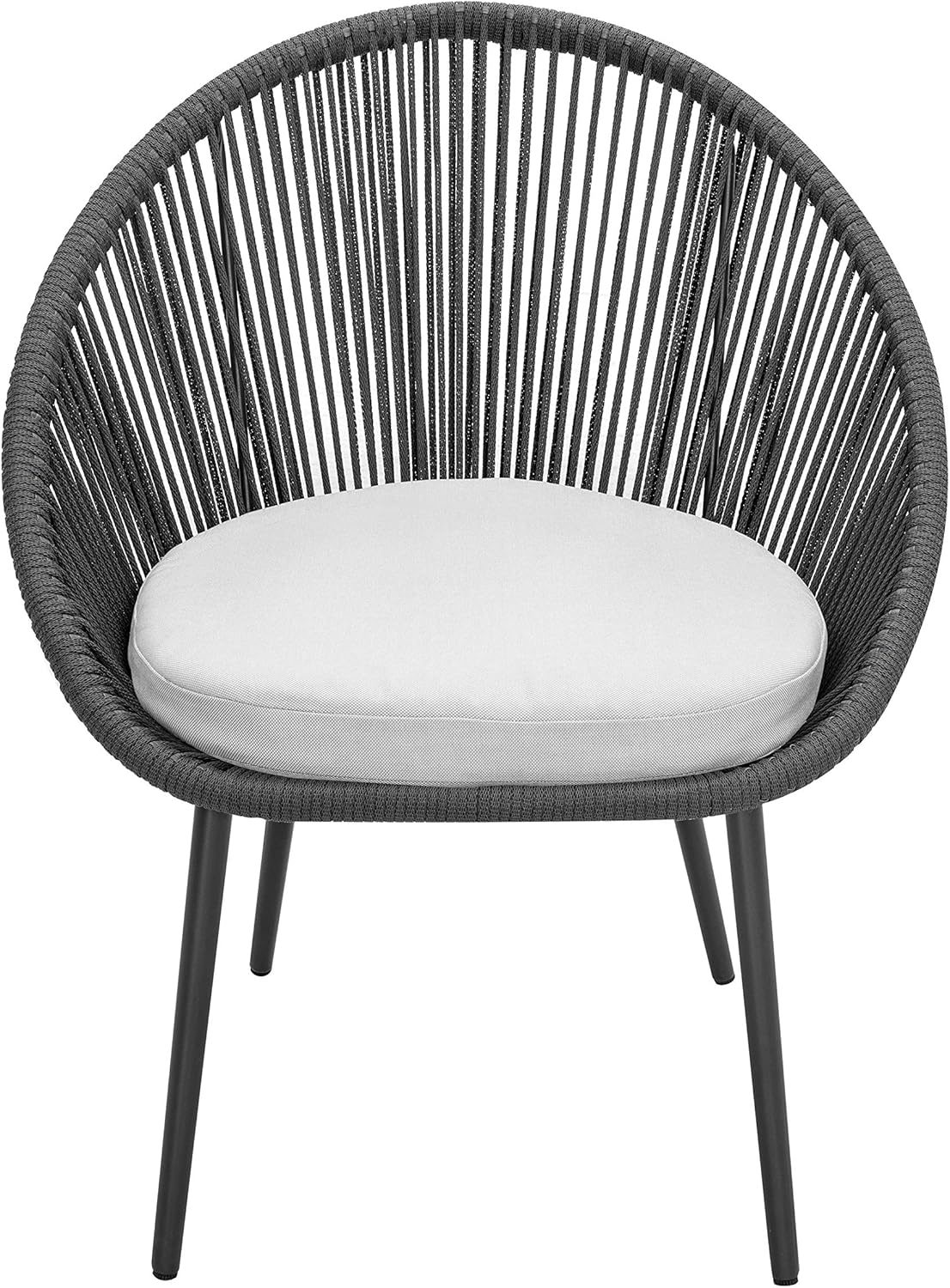 Nuu Garden 3 Piece Patio Table Set Outdoor All Weather Woven Rope Patio Conversation Bistro Set with Cushions for Garden, Balcony, Deck, Backyard, Dark Gray: Garden & Outdoor