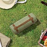 VonShef Picnic Blanket Green Herringbone 180x147cm Waterproof Backing view 7