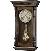 Howard Miller Agatha Wall Clock &ndash; Wooden Pendulum Clock with Triple-Chime Quartz Movement, Battery Operated, Acanthus Molding Detail