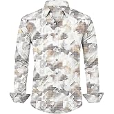 MARZXIN Men's Dress Shirts Long Sleeve Button Down Party Shirt for Men
