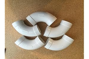VACULINE CENTRAL VACUUM 5 PACK 90 DEGREE SWEEP ELBOW PVC